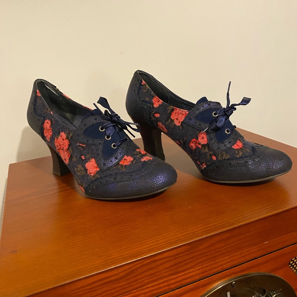Ruby Shoo Blue Floral MaryJanes